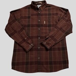 Columbia Men's Plaid Flannel Long Sleeve Button Up Shirt Size Medium EUC!